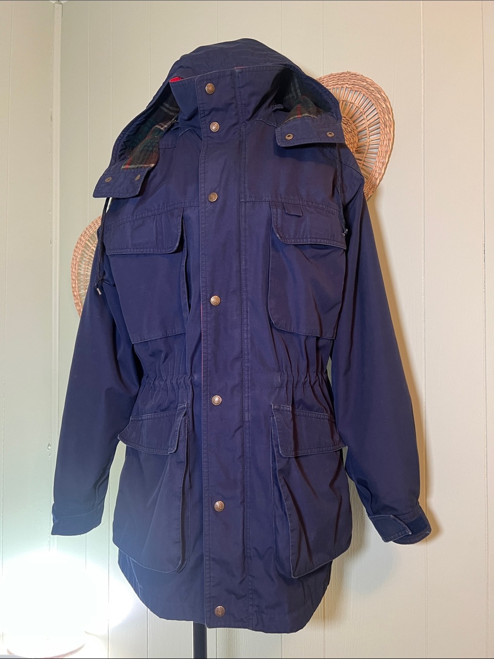 Eddie Bauer Navy Hooded Field Jacket